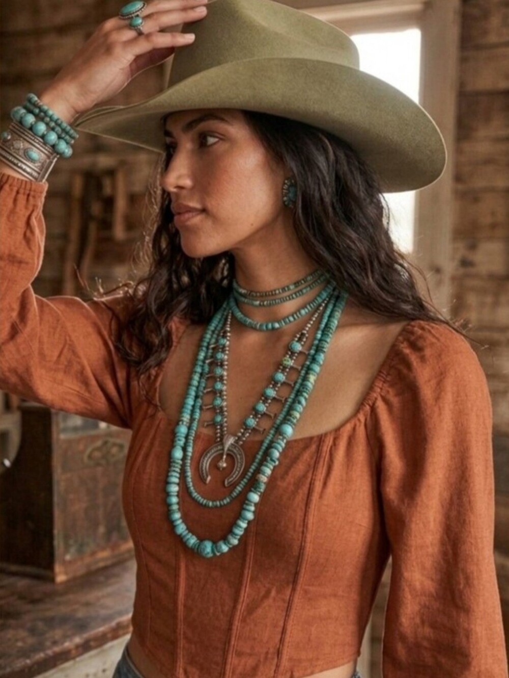 Kirious Country Western Warm Cognac Pecan Brown Soft Faux Suede Corset Crop Top